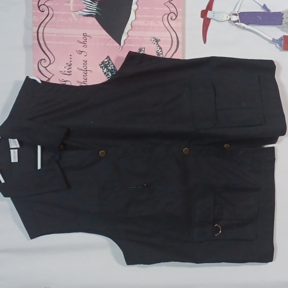 CHEROKEE VEST CARGO STYLE POCKETS SIZE 22W BLACK